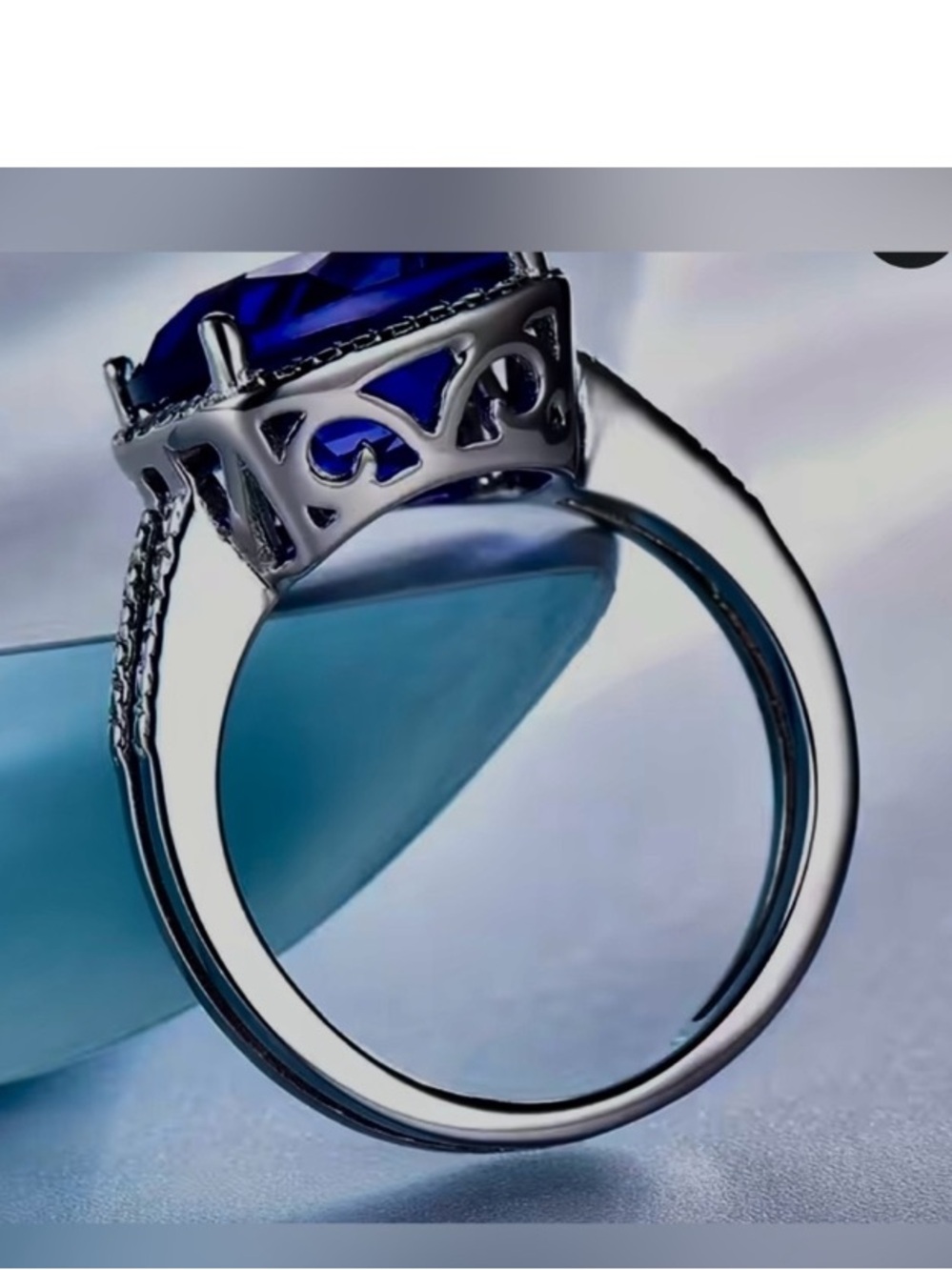 Ring TANZANITE 5 Carat gemstone set in 925 sterling silver size 8 - Picture 7 of 7
